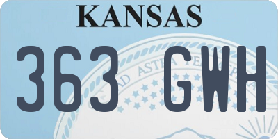 KS license plate 363GWH