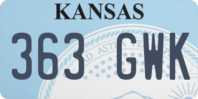 KS license plate 363GWK