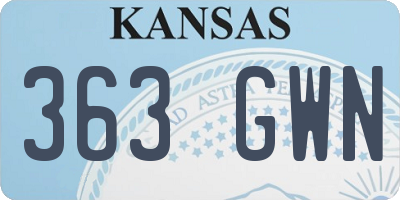 KS license plate 363GWN