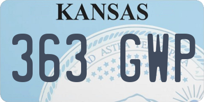 KS license plate 363GWP