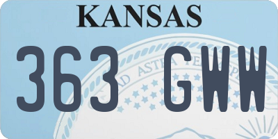 KS license plate 363GWW
