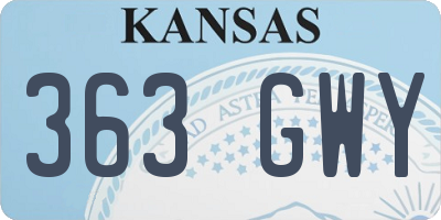 KS license plate 363GWY