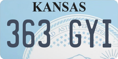 KS license plate 363GYI