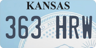 KS license plate 363HRW