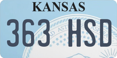KS license plate 363HSD