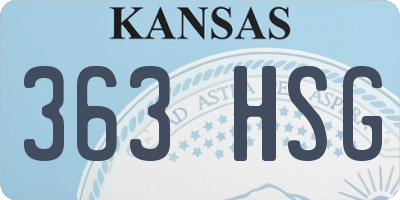 KS license plate 363HSG