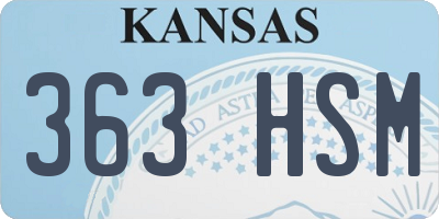 KS license plate 363HSM