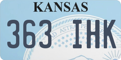 KS license plate 363IHK