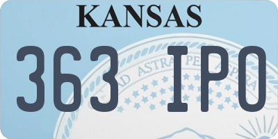 KS license plate 363IPO
