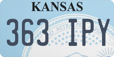 KS license plate 363IPY