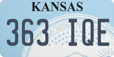 KS license plate 363IQE