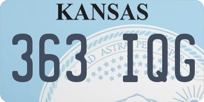 KS license plate 363IQG