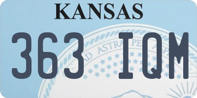 KS license plate 363IQM