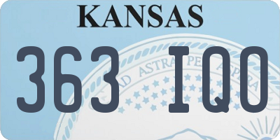 KS license plate 363IQO