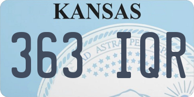 KS license plate 363IQR