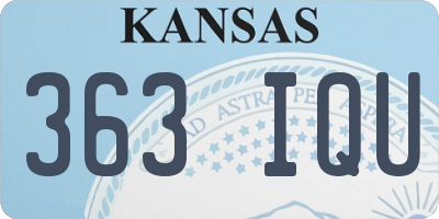 KS license plate 363IQU
