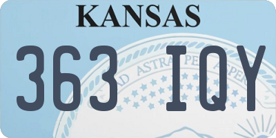 KS license plate 363IQY