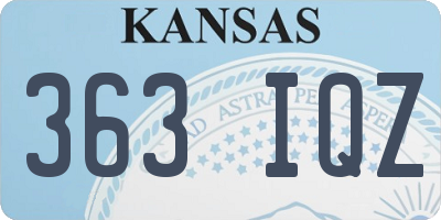 KS license plate 363IQZ
