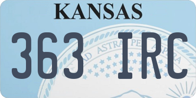 KS license plate 363IRC