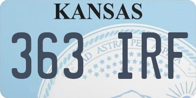 KS license plate 363IRF