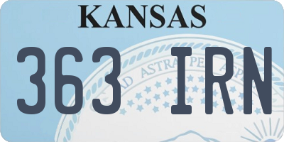 KS license plate 363IRN