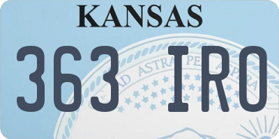 KS license plate 363IRO