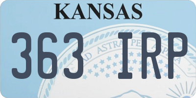 KS license plate 363IRP