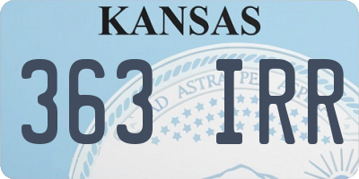 KS license plate 363IRR