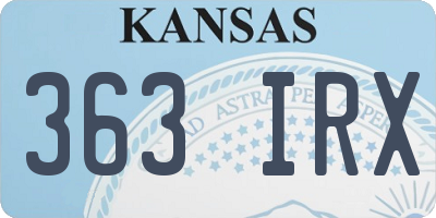 KS license plate 363IRX