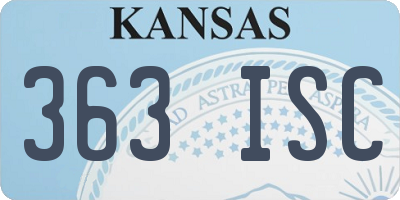 KS license plate 363ISC
