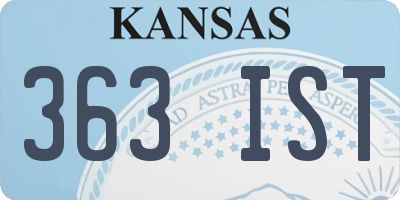 KS license plate 363IST