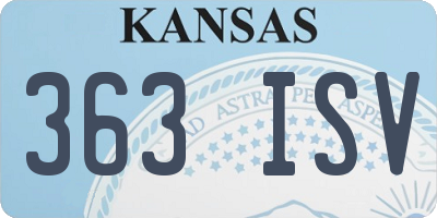 KS license plate 363ISV