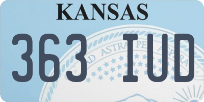 KS license plate 363IUD