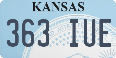 KS license plate 363IUE