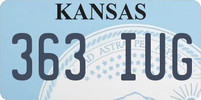 KS license plate 363IUG