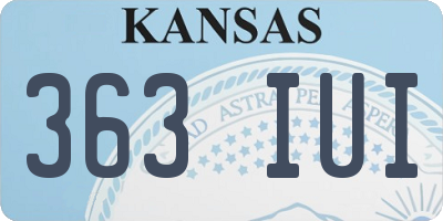KS license plate 363IUI