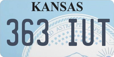 KS license plate 363IUT