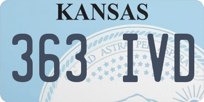 KS license plate 363IVD