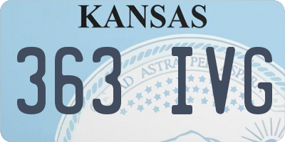 KS license plate 363IVG