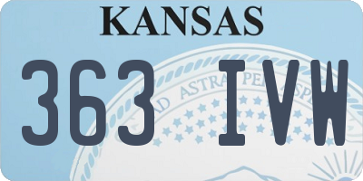 KS license plate 363IVW
