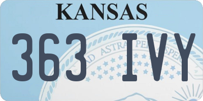 KS license plate 363IVY