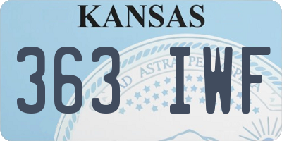 KS license plate 363IWF
