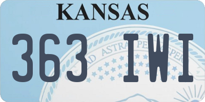 KS license plate 363IWI