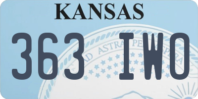KS license plate 363IWO
