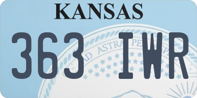KS license plate 363IWR
