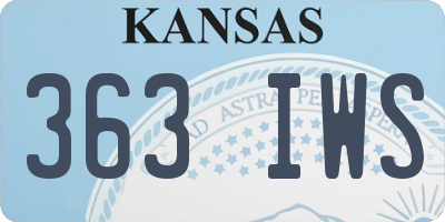KS license plate 363IWS