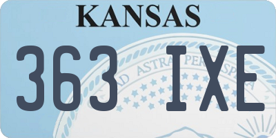 KS license plate 363IXE