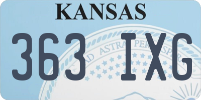 KS license plate 363IXG