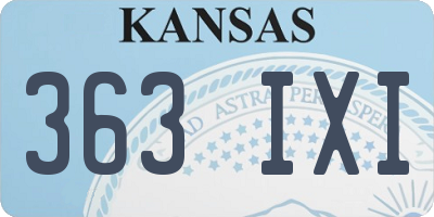 KS license plate 363IXI
