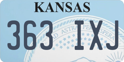 KS license plate 363IXJ